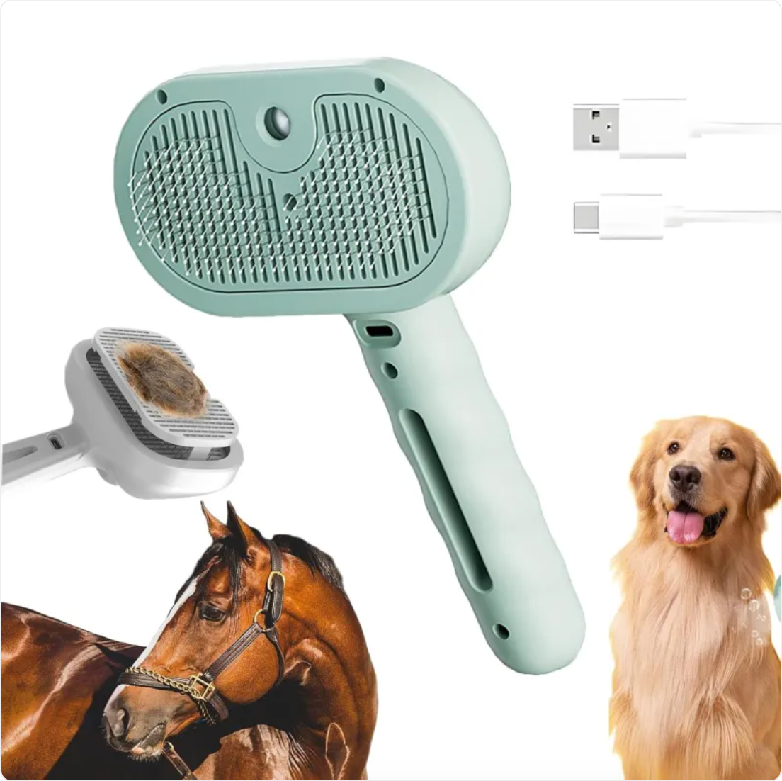 Cozy Paws 3-in-1 Self-Cleaning Steam Pet Brush