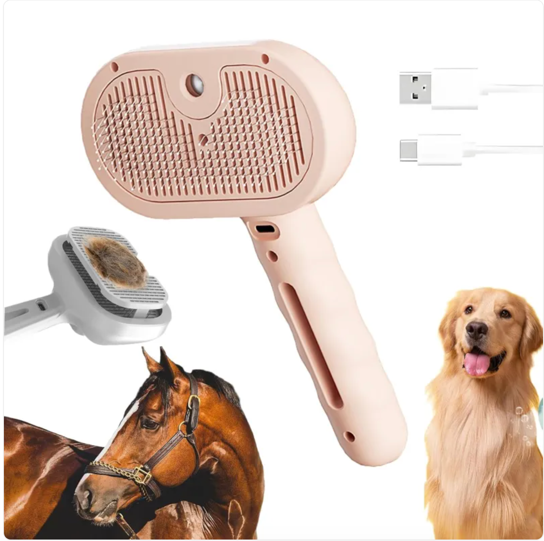 Cozy Paws 3-in-1 Self-Cleaning Steam Pet Brush