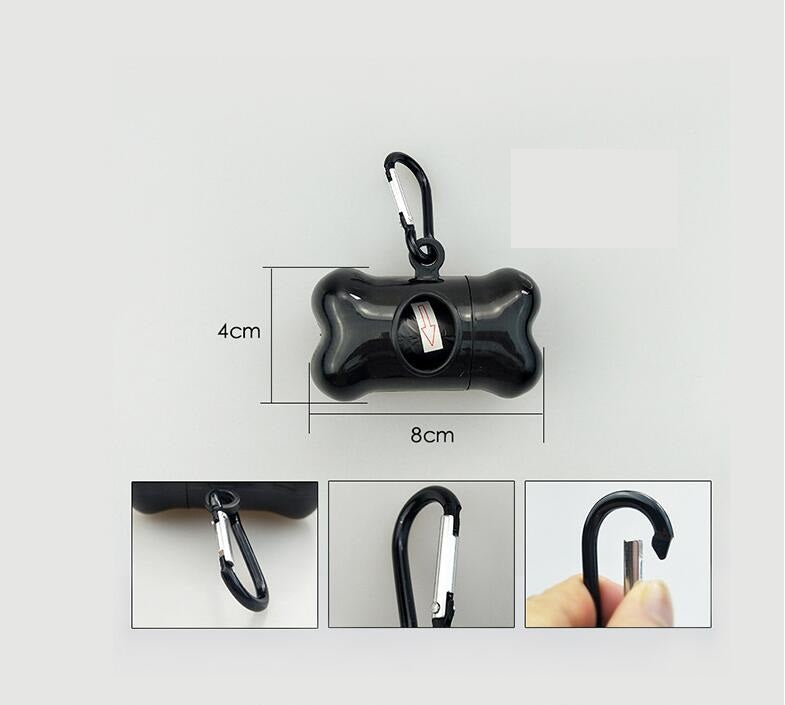 Cozy Paws Bone-Shaped Poop Bag Dispenser – Clip-On Waste Bag Holder for Walks